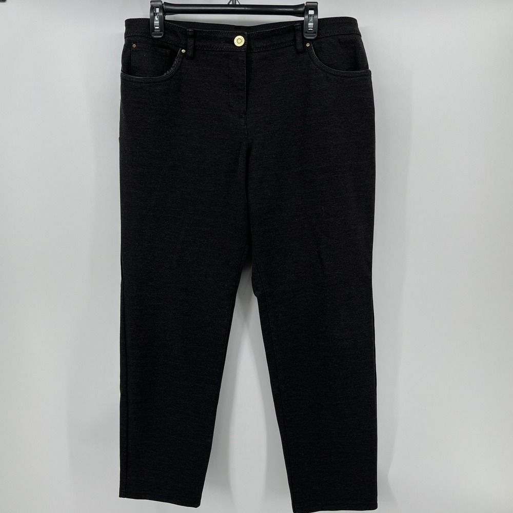 Chico's So Slimming Pants, Women, Size 2 (US12) Short, Heathered Black, Stretch - Picture 2 of 10